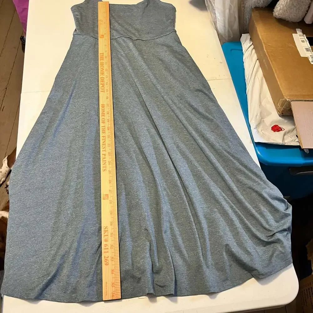 Quince Flowknit Breeze Fit & Flare Dress Heather Sky Blue Midi Casual Small - Picture 11 of 12